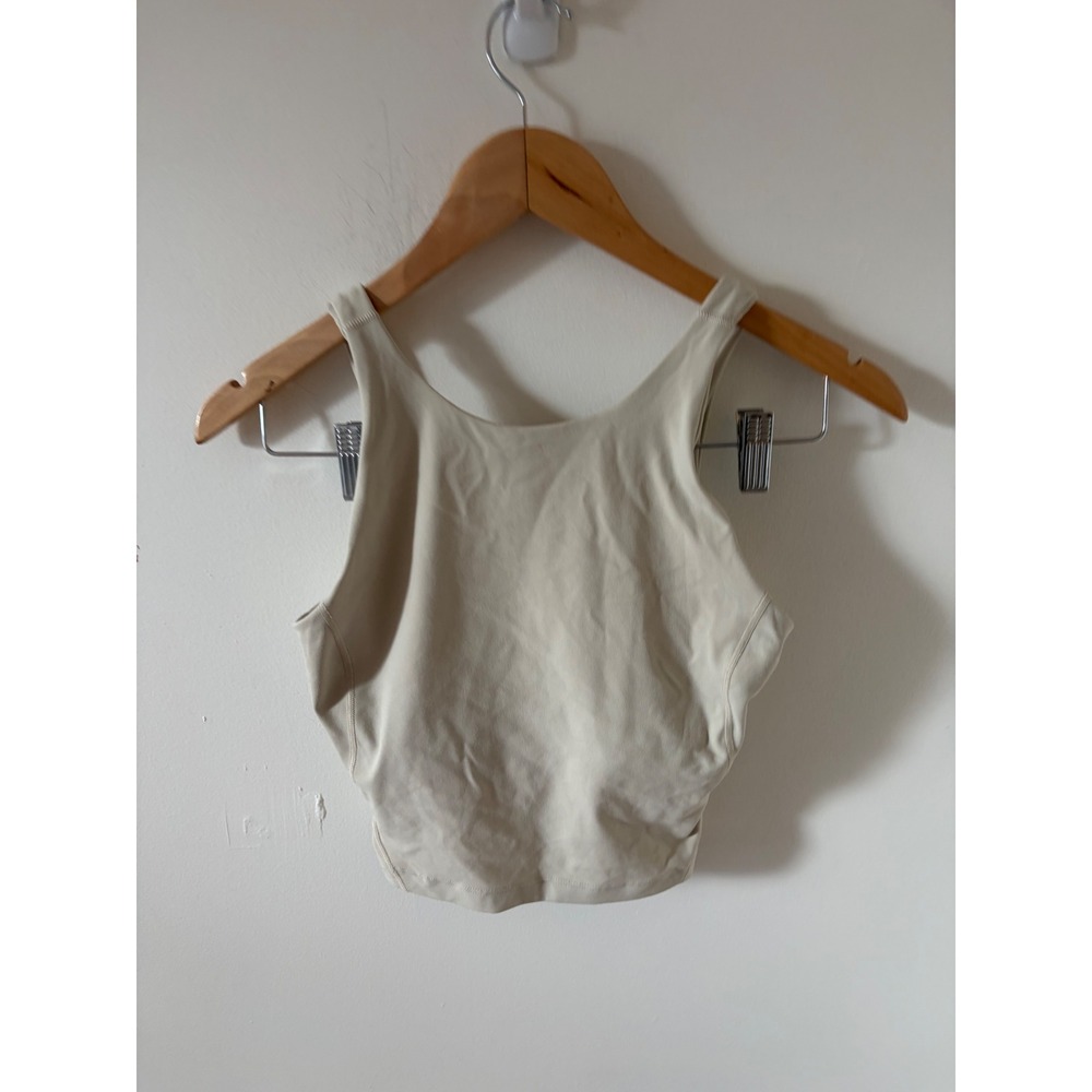 Lululemon Align High-Neck Tank Top Bone Beige Nulu Cropped Size 4 LW1DKES